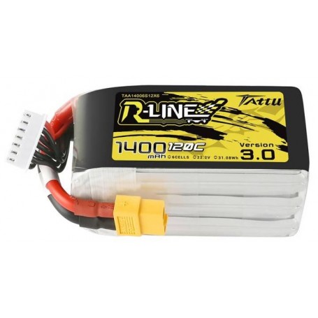 Tattu R-Line 3.0 1400 mAh 22,2 V 120 C 6S1P XT60 Akku