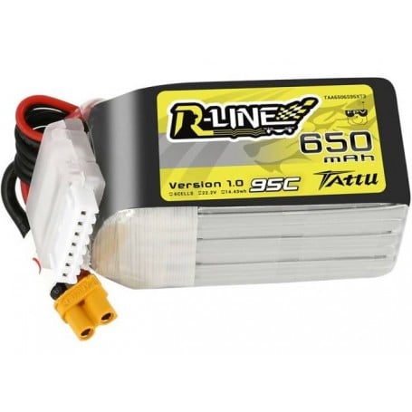 แบตเตอรี่ Tattu R-Line 650mAh 22.2V 95C 6S1P XT30U-F