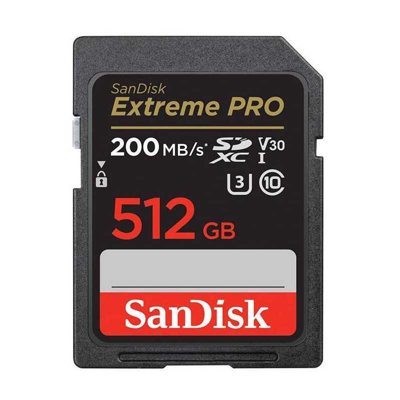 SanDisk Extreme Pro SDXC 512GB 200/140 MB/s UHS-I U3 Memory Card (SDSDXXD-512G-GN4IN)