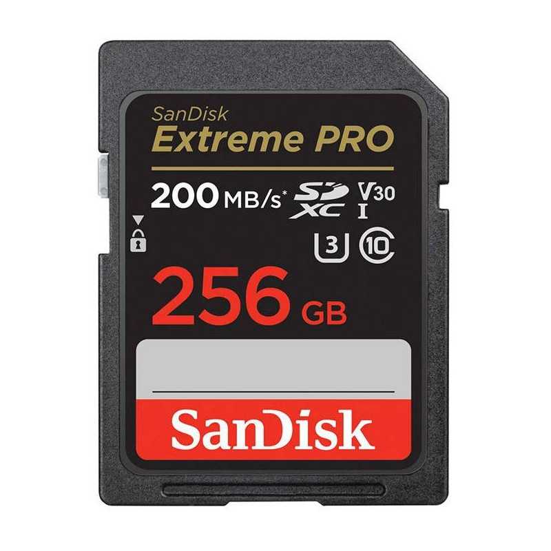 سانديسك إكستريم برو SDXC بطاقة ذاكرة 256 جيجابايت، 200/140 ميجابايت/ثانية UHS-I U3 (SDSDXXD-256G-GN4IN)