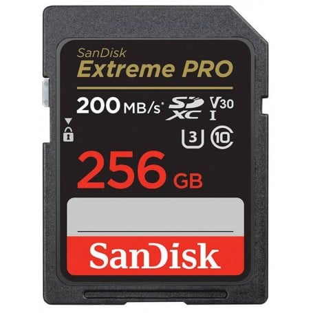 Card de memorie SanDisk Extreme Pro SDXC de 256 GB, 200/140 MB/s UHS-I U3 (SDSDXXD-256G-GN4IN)