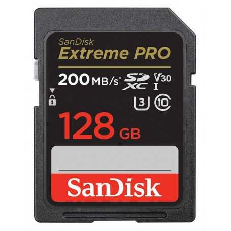 کارت حافظه SanDisk Extreme Pro SDXC 128 گیگابایتی 200/90 مگابایت بر ثانیه UHS-I U3 (SDSDXXD-128G-GN4IN)