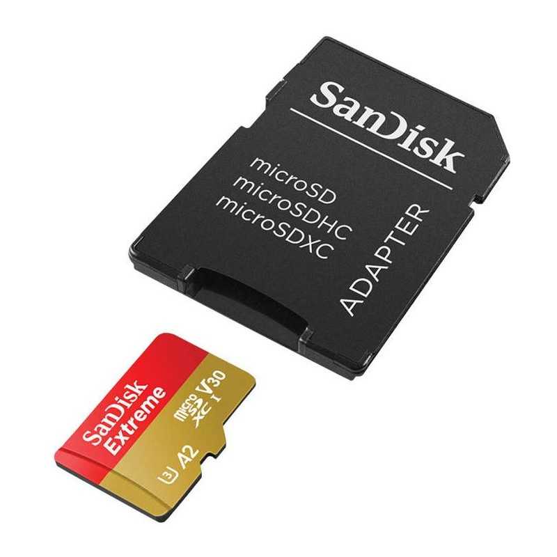 SanDisk Extreme 128GB microSDXC Hukommelseskort - 190/90 MB/s, UHS-I U3, ActionCam (SDSQXAA-128G-GN6AA)