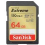 Carte mémoire SanDisk Extreme SDXC 64 Go 170/80 Mo/s UHS-I U3 (SDSDXV2-064G-GNCIN)