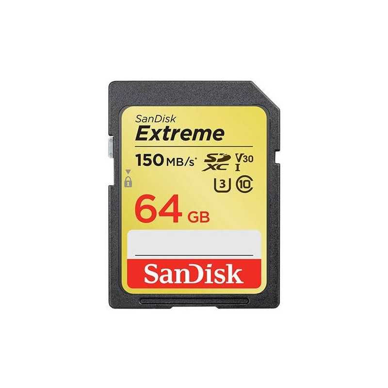 SanDisk Extreme SDXC 64GB Memory Card 150/60 MB/s V30 UHS-I U3 (SDSDXV6-064G-GNCIN)