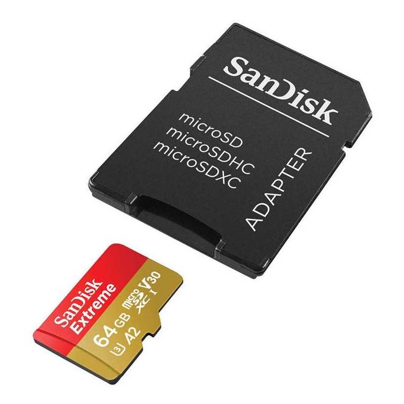 샌디스크 익스트림 64GB 마이크로SDXC UHS-I U3 액션캠 메모리 카드 170/80 MB/s (SDSQXAH-064G-GN6AA)