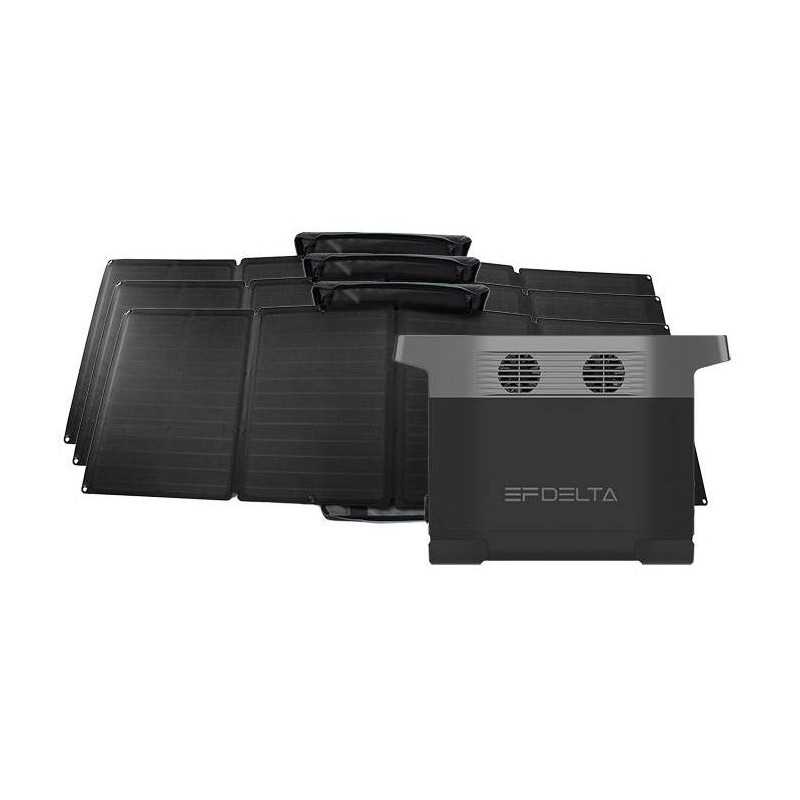 EcoFlow DELTA พร้อมแผงโซลาร์เซลล์ 110 วัตต์ 3 แผง