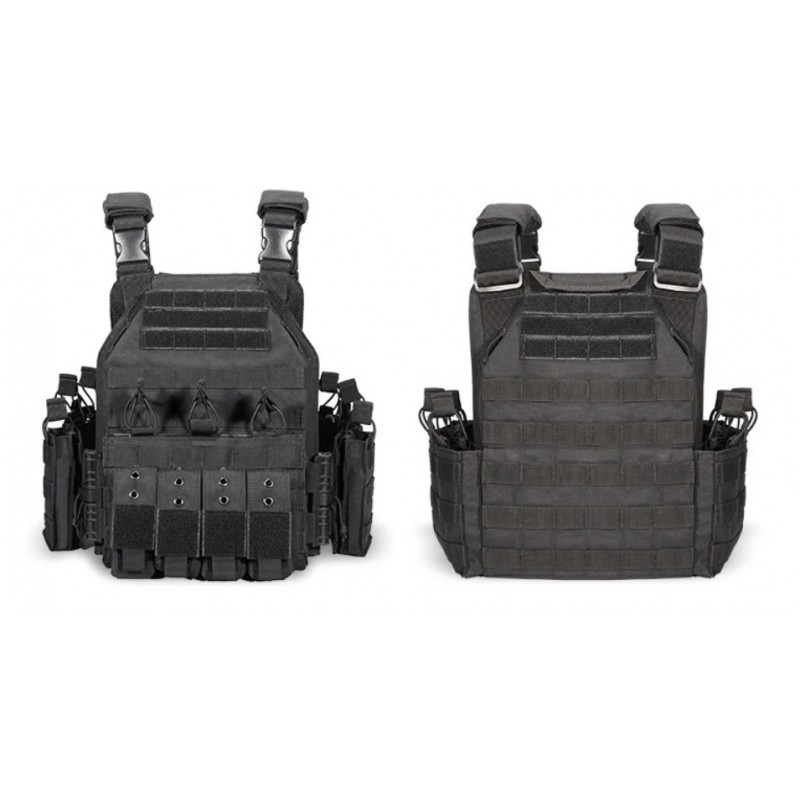 Taktisk vest molle Plate Carrier type (uden indlæg) sort