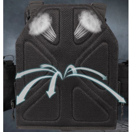 Gilet tactique type porte-plaques MOLLE (sans insert) noir