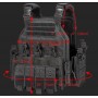Rompi taktis molle tipe Plate Carrier (tanpa sisipan) hitam