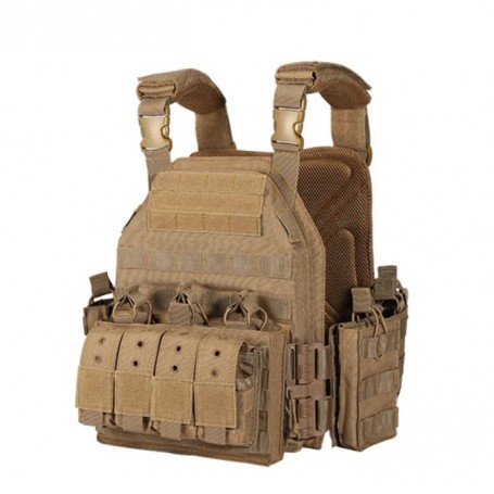 戰術背心 MOLLE 胸掛式（不含防彈插板）卡其色