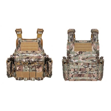 Rompi taktis tipe molle Plate Carrier (tanpa insert) multicam