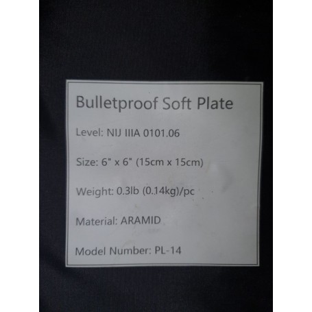 BulletProof Small side panel Class IIIA / NIJ 0101.06