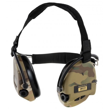 Protectores auditivos activos con banda para el cuello Sordin Supreme Pro-X - MultiCam