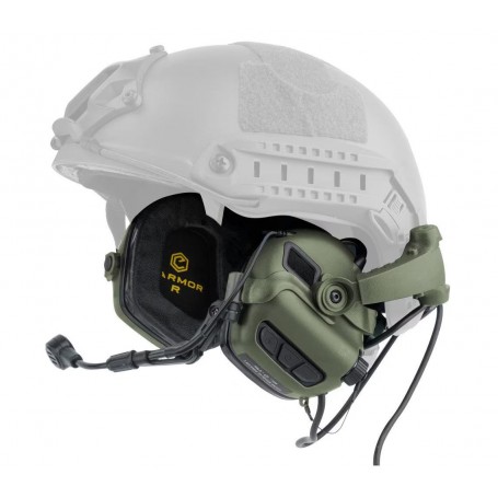 Earmor M32X Mark 3 Aktyviosios klausos apsaugos priemonės šalmams - Foliage Green