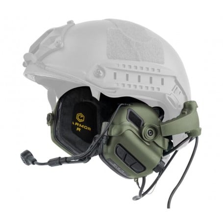 Earmor M32X Mark 3 อุปกรณ์ป้องกันการได้ยินแบบแอคทีฟสำหรับหมวกกันน็อค - Foliage Green