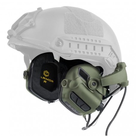 Earmor M31X Mark 3 Aktive hørselsvern for hjelmer - Bladgrønn