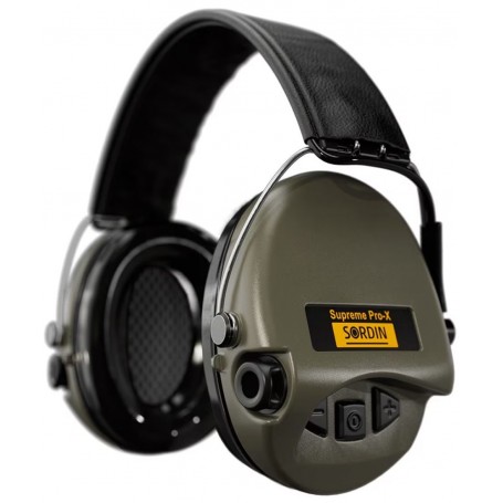 Sordin Supreme Pro-X Leather Active Hearing Protector - สีเขียว