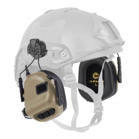 Earmor M31H 主動式聽力保護器，適用於頭盔 FAST MT - Coyote Tan