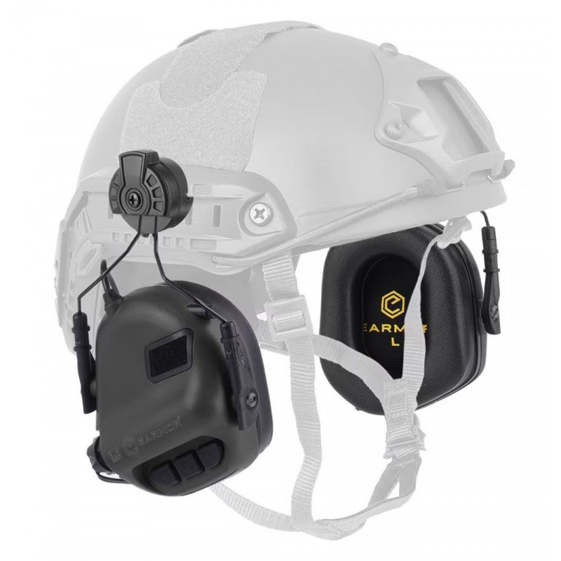Earmor M31H Thiết bị bảo vệ thính giác chủ động cho mũ bảo hiểm FAST MT - Đen