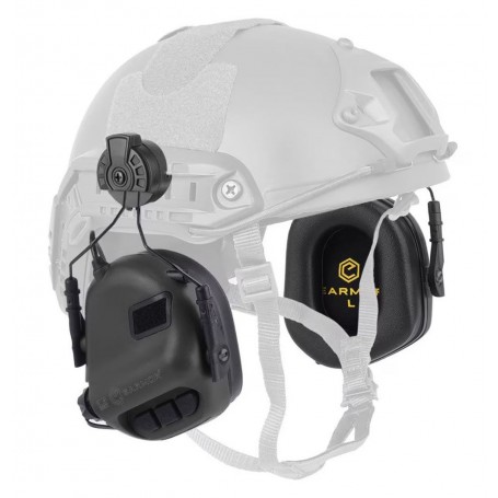 Earmor M31H 頭盔式主動聽力保護器 FAST MT - 黑色