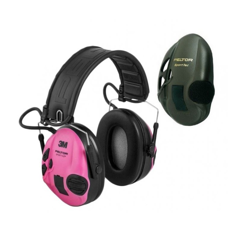 อุปกรณ์ป้องกันหูแบบแอคทีฟ 3M Peltor SportTac - สีเขียว/ชมพู