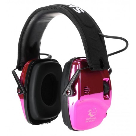 Protetores auriculares Real Hunter Active ProSHOT BT diabo rosa (também conhecido como RealHunter)