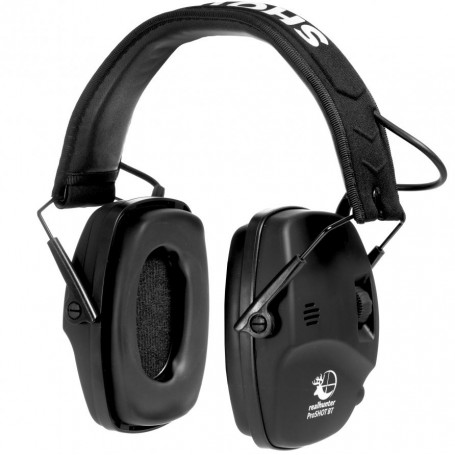 Protectores auditivos negros Real Hunter Active ProSHOT BT (también conocidos como RealHunter)