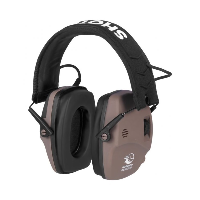 מגני אוזניים חומים של Real Hunter Active ProSHOT BT (המכונה RealHunter)