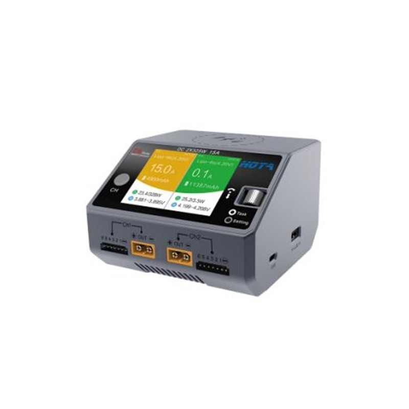 XBY 翔博翼 HOTA D6 Pro 灰色 AC/DC 200W DC 650W 15A 雙通道智慧充電器 適用於 XBY 翔博翼 10 吋 FPV 無人機