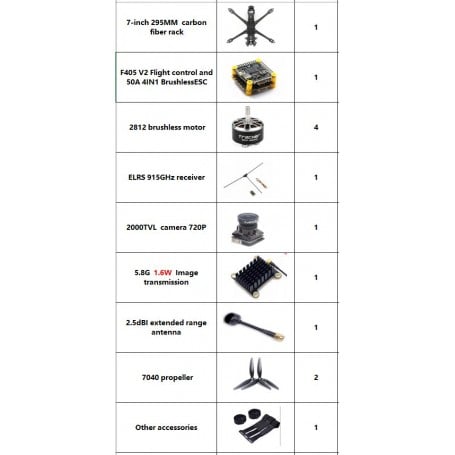 Drone FPV mesin XBY Xiangboyi 7 inci (5.8G-ELRS 915GHz).