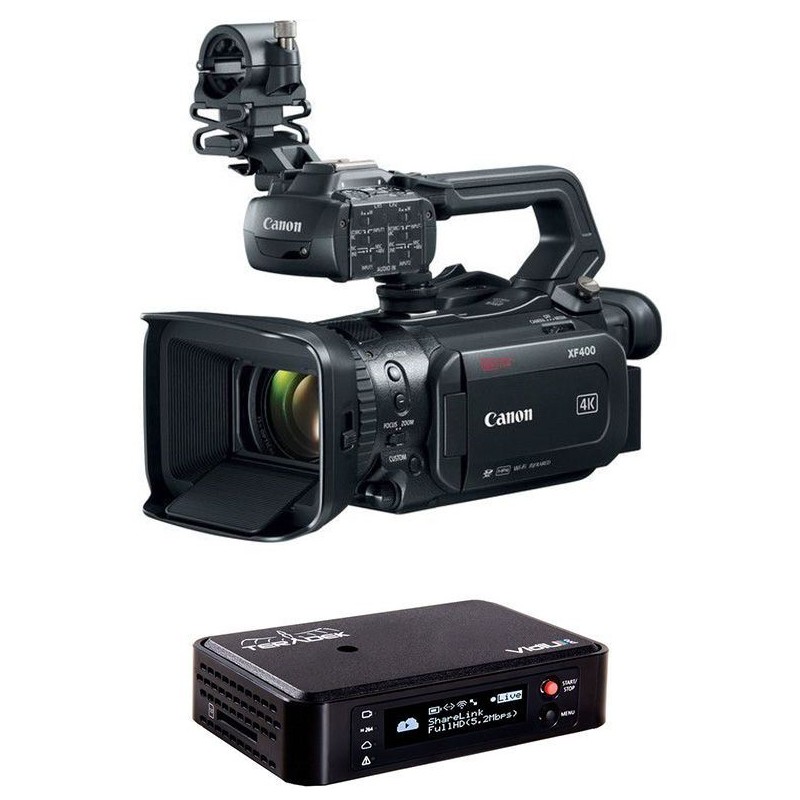 Pacote de streaming Canon XF400 com Teradek VidiU Pro